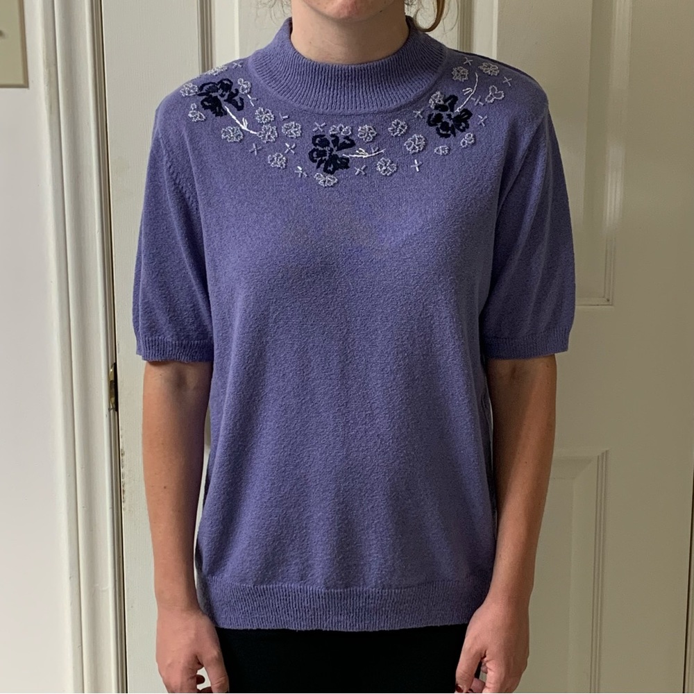 🌷3 for $25🌷TanJay, US S (Fits Up to US M), Mauve Beaded Short Sleeved Knit